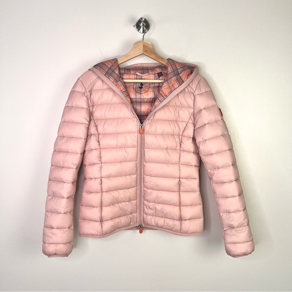 Save the Duck WOMAN'S HOODED PUFFER JACKET DAISY IN BLUSH PINK - Picture 5 of 12